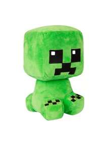 Figura de peluche y muñeco suave de 10" inspirada en el personaje del videojuego Crafter Creeper, de Mattel - Verde militar - Ver 5