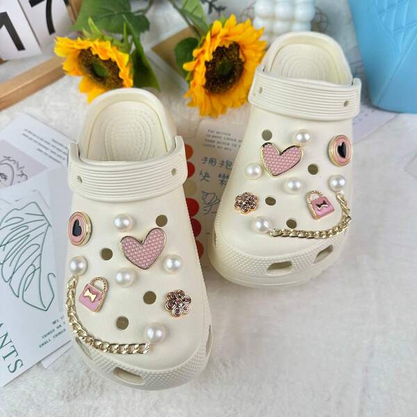 16 peças brilhantes de amuletos decorativos de moda faça você mesmo para tamancos, acessórios de sapatos removíveis