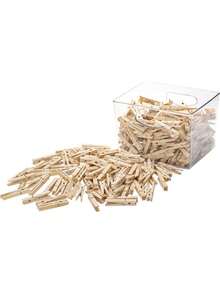 80pcs/10pcs/50PCS /20pcsWood Clothes Pins , Wooden Clothes Pins For Laundry Decorative Crafts Pegs Photos Pictures,Multi-Purpose Colorful Clothing Pins, Wood Clips For Arts & Crafts Pictures Classroom Photos, Rust Resistant, Laundry - Wood Color - View 9