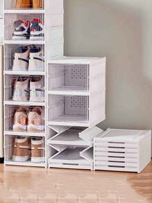 1pc PP Shoe Storage Box, Modernist Foldable Shoe Box For Home