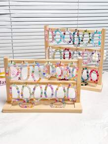 1pc Multi-Hook Wooden Jewelry Organizer Rack, 2/3/4 Tiers Jewelry Display Stand, Elegant Multi-Layer Hanging Rack For Necklaces, Hair Ties, Bracelets, Earrings And Other Accessories, Multi-Function Key Holder Hooks For Women Storage Organizer Travel Essentials Father Gift