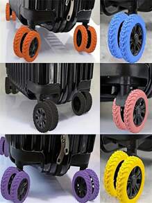 8/24pcs Luggage Caster Wheels Cover, Office Chair Wheelchair Caster Wheel Protector, Portable Suitcase Roller Guard, Colorful Silicone Luggage Caster Wheel Cap, Luggage Swivel Wheel Cover, Noise Reduction Wheel Cover, Office Chair, Travel Accessories, Carry-On Luggage Caster Wheel Cover, Fits Most Wheel Luggage Sets