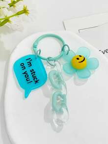 1 buah Gantungan Kunci Wajah Tersenyum Lucu Akrilik Baru, Aksesori Dekorasi Berlapis Pernis Segar, Cocok untuk Casing/Tas Ponsel, Hadiah untuk Teman, Pacar, Anak Perempuan - MultiWarna - View 3