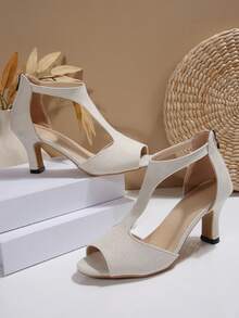 Ladies' Summer Fashionable Open - Toe High - Heel Sandals: An Elegant Choice For Party Nights - Beige - View 7