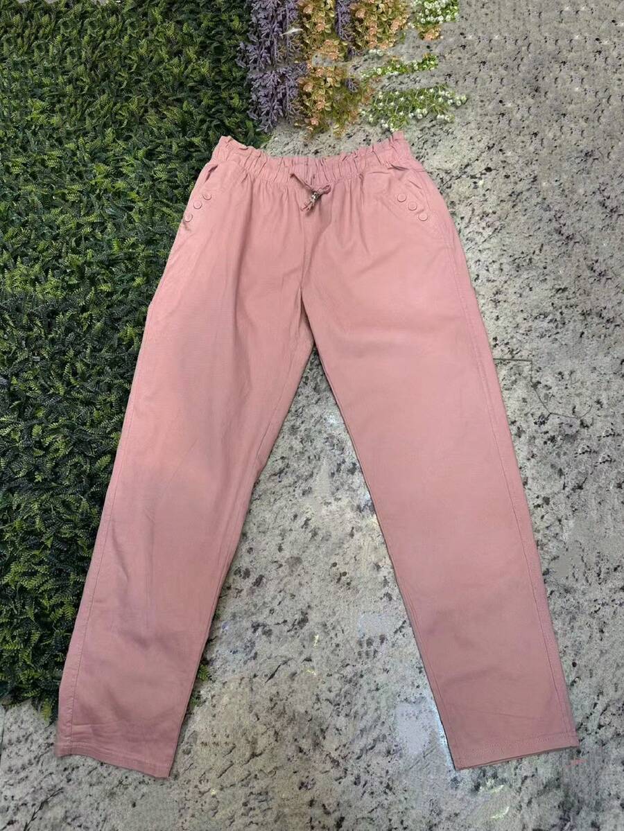 Plusd Pants, Women's Elastic Twill Fabric - 粉色 - 查看 1