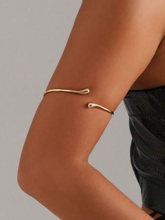 1 件复古简约上臂手链，女士时尚几何水滴手镯，可调节女士珠宝