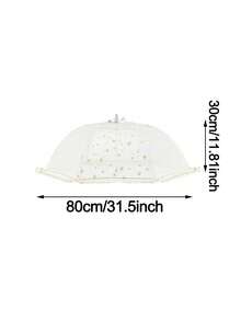 1 pieza Cubierta de malla plegable para alimentos, red de protección reutilizable y portátil contra insectos para paraguas protector de alimentos para verduras y cubiertas de mesa, adecuado para camping o restaurantes, cubierta de comida de fiesta extraíble y lavable, diseño de malla transparente - Multicolor - Ver 16