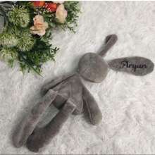 [Custom Embroidery] 1pc Personalized Embroidered Rabbit, Customized Gift Embroidered Rabbit Doll Christmas Gift Decorations Fashionable Rabbit, Customized Household Items, Ideal Gift, Rabbit Plush Doll With Customized Text, Customized Gift For Family/Friends, Impressive Birthday/Valentine's Day Gift