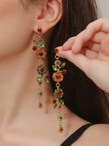 1 par de aretes elegantes y de lujo con diseño de flor de cristal de roca, adecuados como regalo para esposa, novia, Día de San Valentín, Día de la Madre, cumpleaños, Navidad