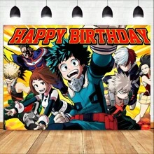 bandai Set de 17 globos de anime de Héroe Escolar - Juego de decoración de fiesta de plástico, que incluye pancartas de feliz cumpleaños, personajes y globos, adecuado para cumpleaños, aniversarios y celebraciones festivas de fans del anime