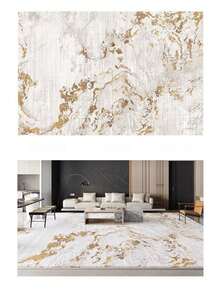 This Large, Modern, Luxury Spiral Circular Line Art Floor Mat Is Crafted From Crystal Velvet With A Rubber Bottom For Anti-Slip And Machine Washability. The Upgraded Thick And Dense Material Resists Fading, Making It Ideal For Living Rooms And Bedrooms. The Navy Blue And Gold Accents Are Perfect For Christmas, Thanksgiving, Easter, Mother's Day, Father's Day, And Other Holidays. Room Decor Bathroom Accessories Back To School Entryway Decor Bathroom Kitchen Decor - Multicolor - View 19