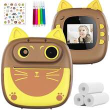 儿童相机即时打印，适合 3-12 岁及以上儿童的圣诞节生日礼物，带 1080P 视频的自拍数码相机，适合 4-9 岁及以上男孩女孩的幼儿便携式旅行相机玩具 - 三种颜色可供选择 - ZSK-D6CMX - 查看 17