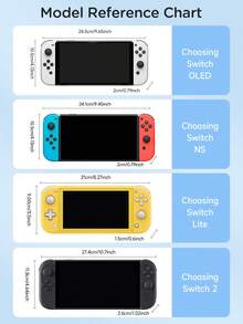 Ayotu 钢化玻璃屏幕保护膜适用于新款 Switch2(2025)、Switch/Switch OLED/Switch Lite 游戏机、游戏机屏幕全身保护膜、全包防刮防摔膜、防指纹防油、操作顺畅不留痕迹 - 透明 - 查看 12