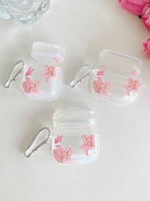 1pc Lily Flower, Butterfly Transparent Earbud Cases Set With 1pc Earbud Holder Clip. Compatible With AirPods Pro (2nd Gen), AirPods 3, AirPods Pro, AirPods 1/2, AirPods 4, And Headphones
