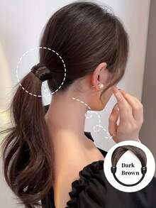 3/1件装弹力发圈，人造假发片和编织发饰，高弹力女士假发，发绳，橡皮筋，红色发圈，简约丝滑隐形发圈，网状，马尾隐形发圈，纯色弹力发带，适合日常使用，适合14岁以上人群，发饰发带 - 彩色 - 查看 4