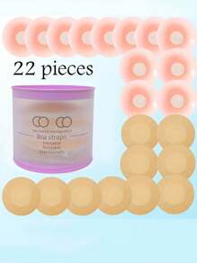22pcs Reusable Seamless Silicone Nipple Covers , Invisible Self-Adhesive Nipple Pasties, Women's Lingerie Accessories,Comfortable, Breathable, And Easy To Clean Bra Accessories(2/10/22pcs)