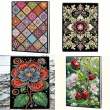 5D Diamond Drawing Notebook - DIY Landscape Flower Animal - Diary With Artificial Leather Cover - Special Shaped Artificial Diamond Hardcover Sketchbook, Suitable For Home Office Art - Holiday Birthday Gift, Graduation Gift