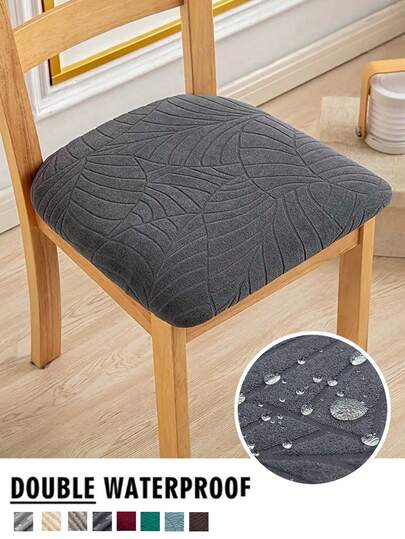 Waterproof Chair Seat Cover Jacquard Dining Chair Slipcover For Chairs Office Dining Room Kitchen Protector Seat Cushion Covers