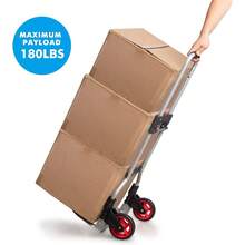 Hand Truck Aluminum Foldable Hand Cart With 6" Wheels 220 Lbs Capacity - 180lbs/Steel - View 7