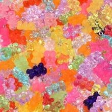 10 piezas de accesorios decorativos de oso de resina de colores múltiples para manualidades DIY