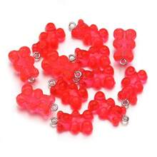 10 piezas de accesorios decorativos de oso de resina de colores múltiples para manualidades DIY