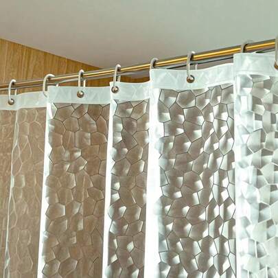 1 pieza Cortina de baño con forma geométrica Cubo de agua transparente, decoración de baño, material EVA grueso y de alta calidad, adecuado para duchas de baño, casas de baño, paredes divisorias de dormitorios de hotel, productos de limpieza de baño