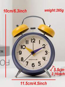 Reloj despertador creativo para dormitorio, estilo novedoso y único, puede agregar un toque de color a tu mesita de noche, oficina, sala de estar, dormitorio escolar, silencioso durante el funcionamiento, no afectará tu descanso o lectura, material de metal, muy pesado. Funciona con 1 batería (batería no incluida) Decoración del hogar Decoración de vuelta a la escuela Útiles escolares - Multicolor - Ver 8