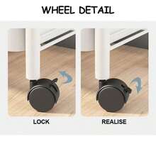 NetHong 3/4 Tier Rolling Trolley Cart For Kitchen Storage And Organization, Versatile Utility Cart With Multiple Shelves, Perfect For Home, Office, Or Event Use, Stylish And Functional Design For Easy Mobility, Ideal For Small Spaces, Modern Kitchen Decor, Enhance Your Cooking Experience With This Practical Storage Solution - White - View 6