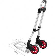 Hand Truck Aluminum Foldable Hand Cart With 6" Wheels 220 Lbs Capacity - 180lbs/Steel - View 2