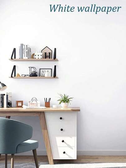 Roll Waterproof, Stain Resistant Matte Wit Wallpaper, PVC Material, Self Adhesive Furniture Sticker, Removable, Kitchen Countertops, Cabinets Desktops view 2