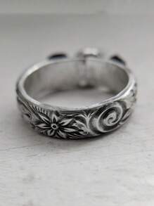 Anillo de media luna, anillo de fase lunar, anillo de la triple diosa, joyería de diosa, fases lunares, luna llena, anillo bohemio