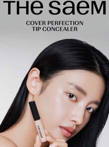 the SAEM Cover Perfection Tip Concealer 1.5 Natural Beige, flüssiger Mehrzweck-Concealer, Full-Coverage Make-up für Akne, dunkle Flecken, dunkle Augenringe, Hyperpigmentierung und Unreinheiten, K-Beauty, koreanisches Make-up - 6,5g/0,23oz.