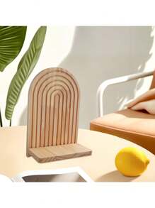 1 pieza Estante de pared en forma de puerta de madera maciza para macetas, artesanía de madera para decoración del hogar y la sala de estar