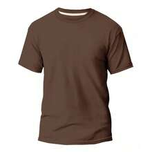 KIT 3 Basic Plain Men's T-Shirts 100% Cotton 30.1 - 棕色+米色+海軍藍 - 查看 4
