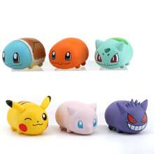 pokemon 6pcs Cartoon Mini Anime Character Desktop Decor, Desktop Decorative Doll, Anime Collection Model, Figurine Collection, Model Doll, Suitable As Birthday Gift, Holiday Gift