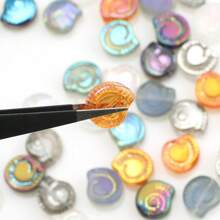 30 Peças Contas Espaçadoras de Cristal de Vidro Coloridas Eletrodepositadas no formato de Pirulito Candy de 12mm e Golfinho de 11*16mm, Material de Artesanato de Joias DIY para Colar, Pulseira, Brinco, Presentes de Feriados e Aniversário