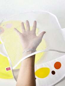 1个卡通鸭子图案儿童玩具收纳袋，婴儿洗澡戏水玩具网袋，带吸盘，方便晾干，适用于洗澡玩具、婴儿玩具、婴儿洗澡玩具