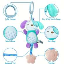 Cute Animal Fabric Soft Plush Hanging Ornaments, Car Hanging, Bed Hanging, Makes Baby Sounds, Baby Toy, Baby Safe Teether Chime, Multiple Options