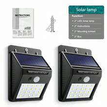1/2/4pcs Outdoor Solar Lights,Easy To Install LED Wall Lights,Patio Lights With Motion Sensors,Solar Security Lights,Solar Powered Floodlights,3 Working Modes Street Lights,Wireless Outdoor Wall Lights,Suitable For Garden Lights,Porch Lighting,Garage Spotlights, Terrace Light