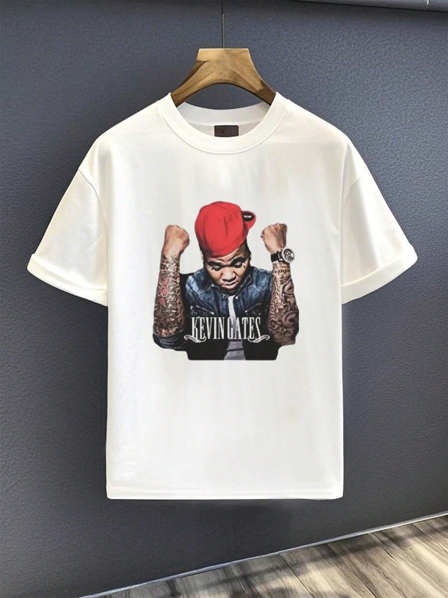 Kevin Gates - Inspired Plus Size T - Shirt: 220g Heavyweight, 100% Cotton, Street - Smart Style - White - View 1