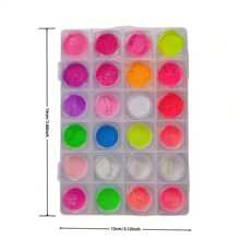 24 Farben Neon-Leuchpuder Geschenkbox-Set aus Harz, Leuchtpulver zum Selbermachen für Nail-Art Deko, Wasserfarben-Nagellack-Bemalung mit Glitzer, lang anhaltend glänzende Nageldekorationen - Nagelstudio für Zuhause
