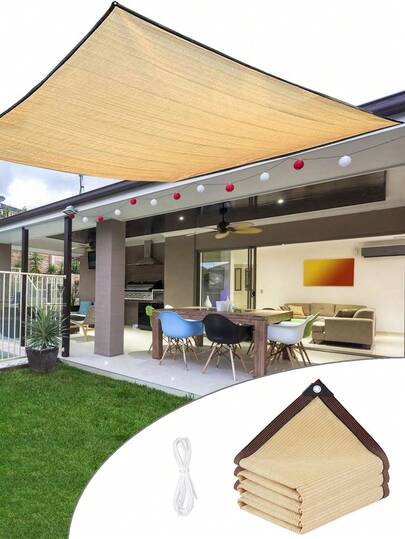 Malla de sombra multiusos para exteriores con protección UV, aplicable a una amplia variedad de escenarios. No acumula agua y es ideal para cobertizos de autos al aire libre, invernaderos, pérgolas, y más. Adecuada para uso doméstico, campamentos, estacionamiento, y cultivo de plantas, disponible en varias tamaños.