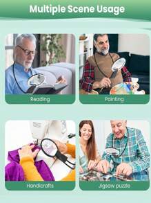Rechargeable Lighting Desk Lamp And Magnifying Glass, Detachable And Portable, Adjustable Hose, 2-Level Brightness, Maximum Brightness Of 5-6 Hours, Type-C Charging.
