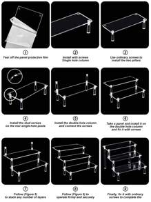 1pc Acrylic Display Shelf, Transparent/Black/Colorful/White, Single/Double/Triple Layer, Modern Minimalist Tiered Tabletop Organizer For Living Room, Bedroom, Toys, Cosmetics