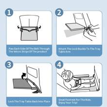 1 pieza Almohadilla plegable extensora de asiento de avión para bebés, cojín portátil impermeable y con dibujos animados para niños pequeños para viajar