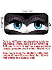Cute Cartoon Big Eye Sunshade, Suitable For SUVs And Sedans - Summer Heat Insulation, Roll-Up Polyester Front Windshield Cover, Foldable For Easy Storage, Car Accessories - 57"x27.5"(150x70cm) - View 9