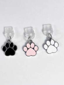 Accessorio a forma di cuore per antipolvere per telefono, con ciondolo a forma di artiglio di gatto carino