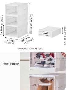 1pc PP Shoe Storage Box, Modernist Foldable Shoe Box For Home