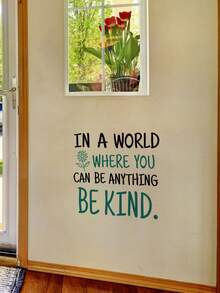 1 buc autocolant de perete grafic cu fluture și slogan, autocolante, decal de perete, decal vinil pentru decorațiuni interioare, articole de decor de primăvară, reîmprospătează-ți casa, autocolante decorative Rama