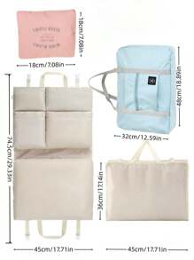 1 Set Of 7 Travel Organizers + 1 Foldable Organizer Bag, Collapsible Clothes Sorting Bag, Underwear & Socks Organizer, Large Capacity Suitcase/Maternity Bag, Portable Packing Cubes, Waterproof Hanging Organizer Bag, Suitable For Summer Travel, Vacation, Long-Term Travel/Short Business Trip, Home Organization/Seasonal Storage, Dorm/Outdoor Camping